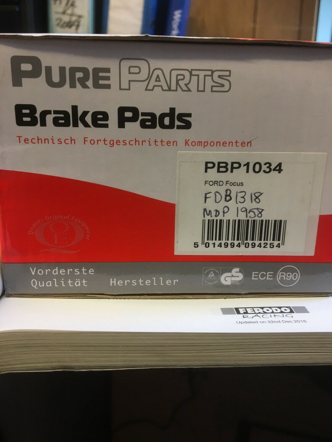 Pure Parts Front Brake Pads Ford Focus 98-05 PBP1034